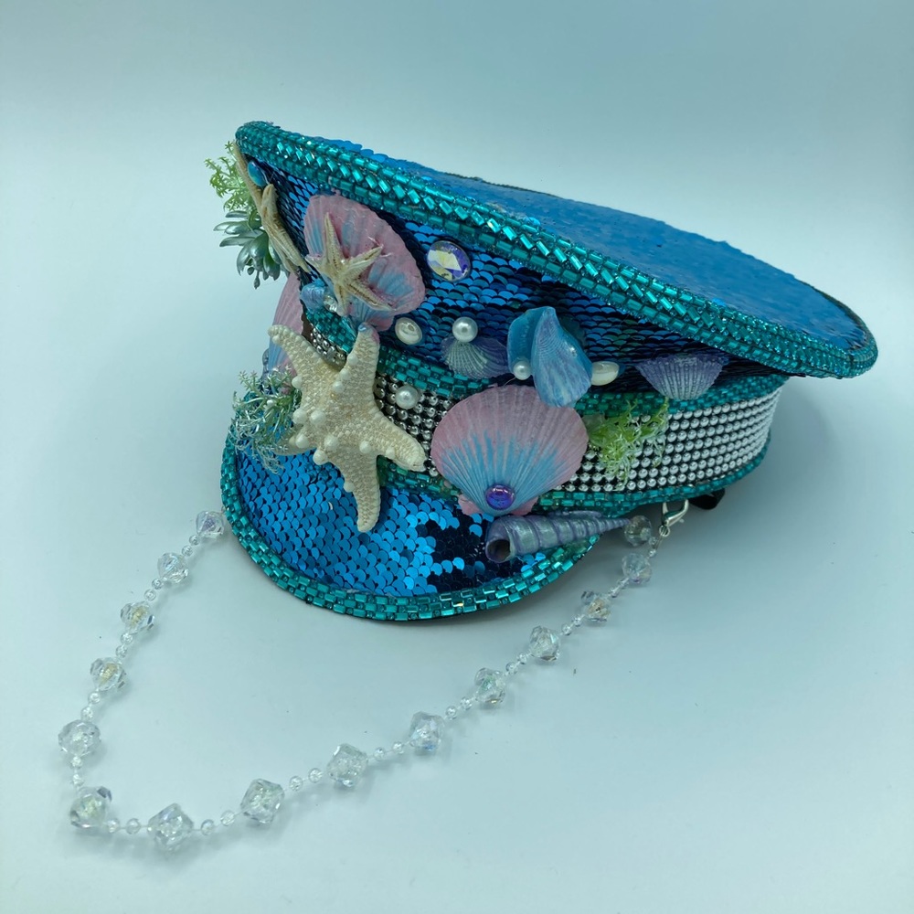 🧜‍♀️✨Mermaid Sequin Burner Captains Hat